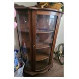 Curved Glass Oak China Cabinet