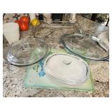Clear Glass Covered Baking and Roasting Dishes