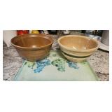 2 Stoneware Mixing Bowls