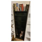 Black Wood Bookshelf With Assorted Books