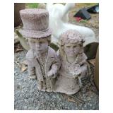 Cement Wedding Couple Lawn Ornament Statue