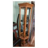 Tall Wooden Glass Display Cabinet