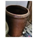 Large Brown Stoneware Crock