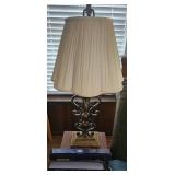 Metal Table Lamp with Pleated Shade