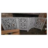 Four-Panel Cast Iron Fireplace Screen