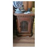 Wooden Cabinet With Glass Door Panel