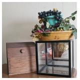 Wooden Winchester-Style Ammo Box, Glass Tank