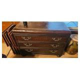 Three-Drawer Chest with Faux Leather Finish