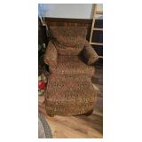 Upholstered Armchair with Ottoman Set