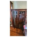 Dark Wood Glass Front Curio Cabinet