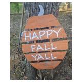 Wooden Pumpkin Shape Fall Yard Sign Decor