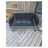 Black Metal Outdoor Loveseat Bench