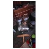 Metal Bulldog Figure and Decorative Jars