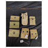 7 WWI & WWII Ammo Pouches