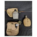 3 Various Vintage Military Canteens