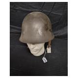 Steel helmet w chin strap loops