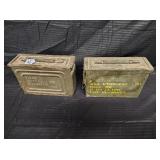 two small ammo boxes - metal