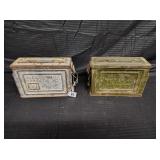 two 30 cal M1 ammo boxes - metal