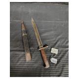 M95 bayonet w/leather sheath