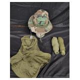 Boone Hat, size 7, military hood, socks