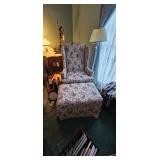French Provincial Wingback Chair & Ottoman