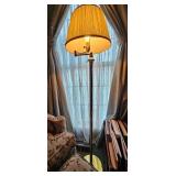 Brass Swing Arm Floor Lamp with Shade