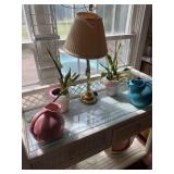 Lamp, Two Planters, Two Pitchers (Cart Excluded)