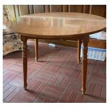 Round Wooden Table With Turned Legs