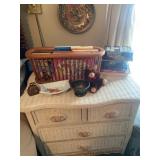 Book Lot With Magazine Rack And Decor Items