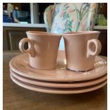 Homer Laughlin Fiesta Rose Cups and Plates Set