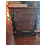 Wooden Four-Drawer Chest with Brass Detail
