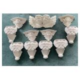 Ceramic Angel Wall Shelves, Double Cherub Accent