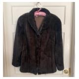 Brown Mink Fur Coat Size 12