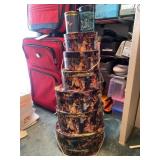 Stacked Decorative Boxes With Renoir Print