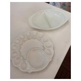 California Pottery Egg Plate & Pyrex Divided Dish