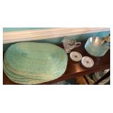 12 Placemats, 12 Glass Bowls, 4 Crystal Coasters