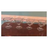 4 Clear Glass Footed Dessert Cups