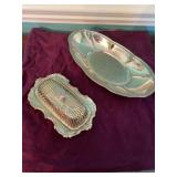 Leonard Silver-Plated Butter Dish & Oval Tray