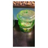 Green Uranium Glass Stacking Refrigerator Set