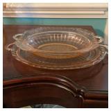 Pink Depression Glass Oval Platters