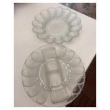 Pressed Glass Egg Plates Set of 2