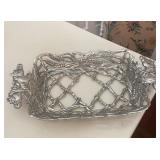 Silver Basket with Horse Handles and Openwork