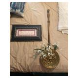 Decorative Brass Fireplace Pan and Framed Print