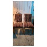 Animal Print Upholstered Side Chairs