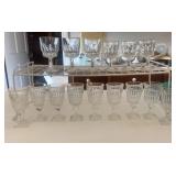 Clear Pressed Glass Goblets, Set of 13