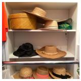 Six Straw and Black Hats
