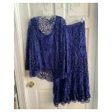 Soulmates XL 3-Piece Lace Skirt Set, Blue