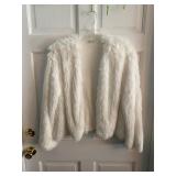 White Faux Fur Jacket XL Polyester
