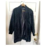 Venesha Black Angora Blend Cardigan, Size L