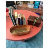 Brass Bookends, Copper Tray, Faux Croc Box Lot